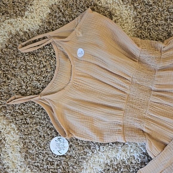 NWT Jolie & Joy Muslin Jumpsuit Tan - Picture 5 of 6
